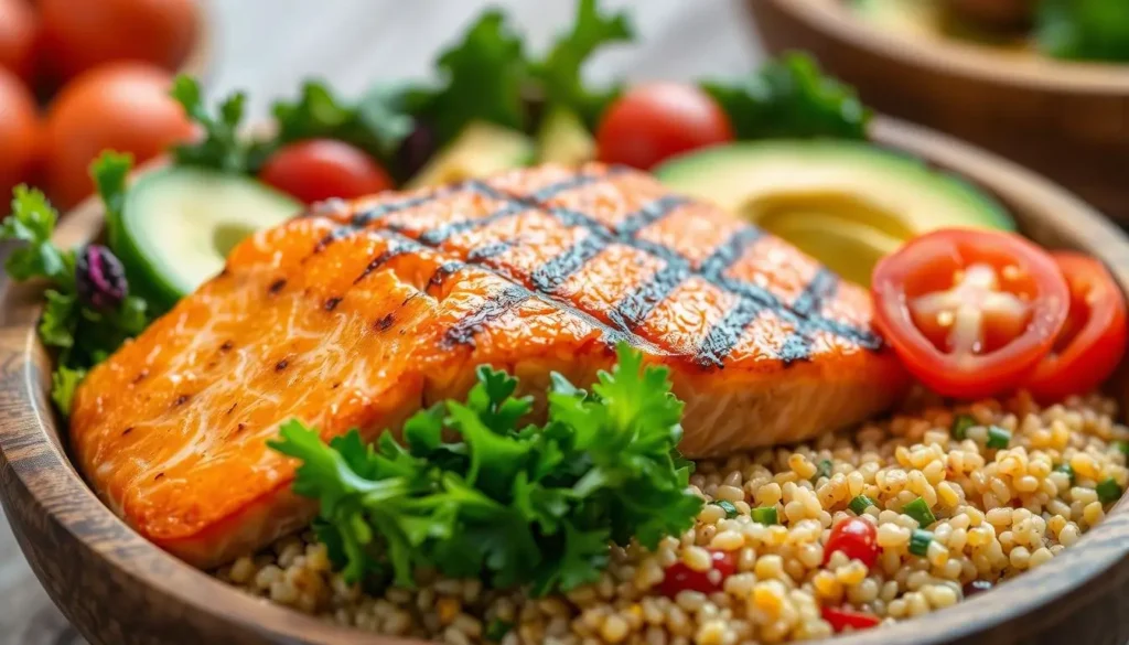 Best salmon bowl recipe with vibrant ingredients arranged in a colorful bowl Best salmon bowl recipe with vibrant ingredients arranged in a colorful bowl