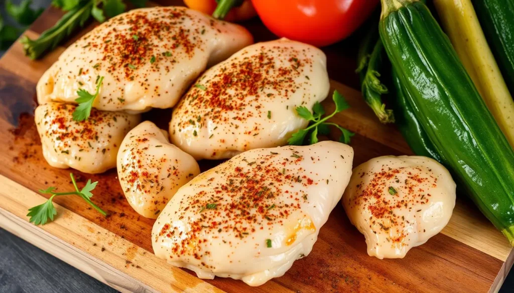 Seasoned chicken breasts