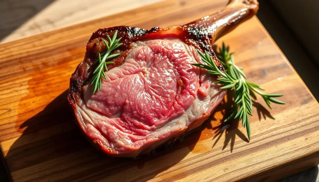 juicy lamb loin chops recipe on a cutting board
