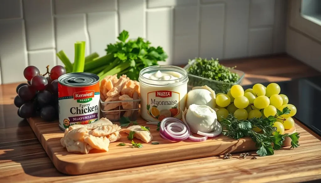 canned chicken salad meal prep ingredients