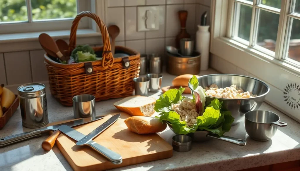 kitchen tools for canned chicken salad for picnics