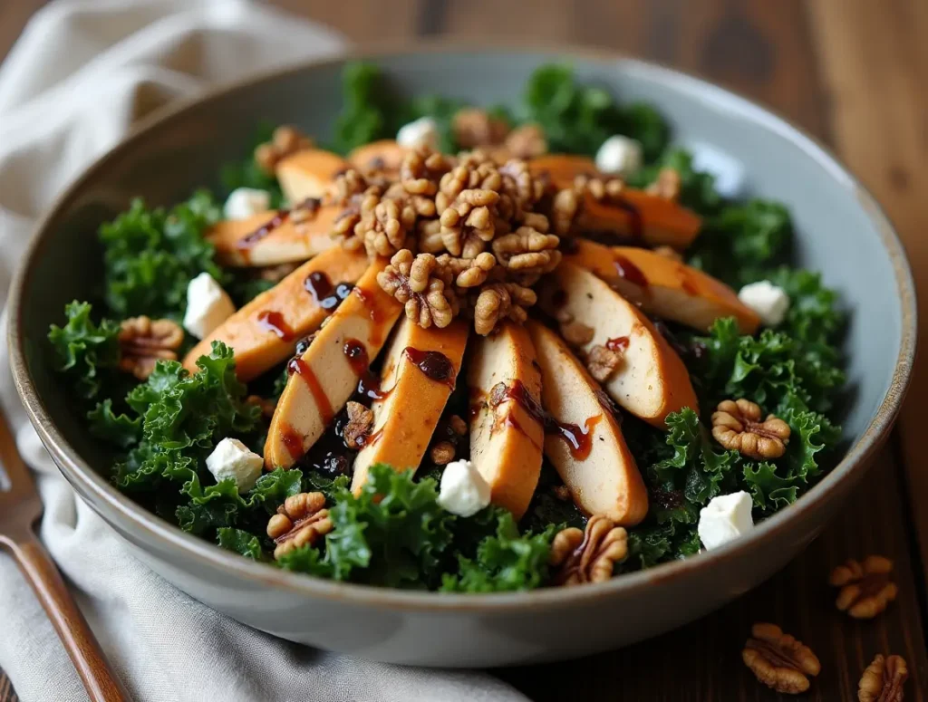 Warm Balsamic Chicken & Kale Salad