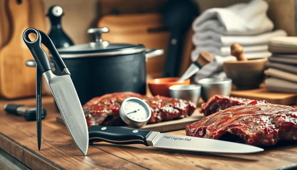 Essential tools for cooking beef short ribs