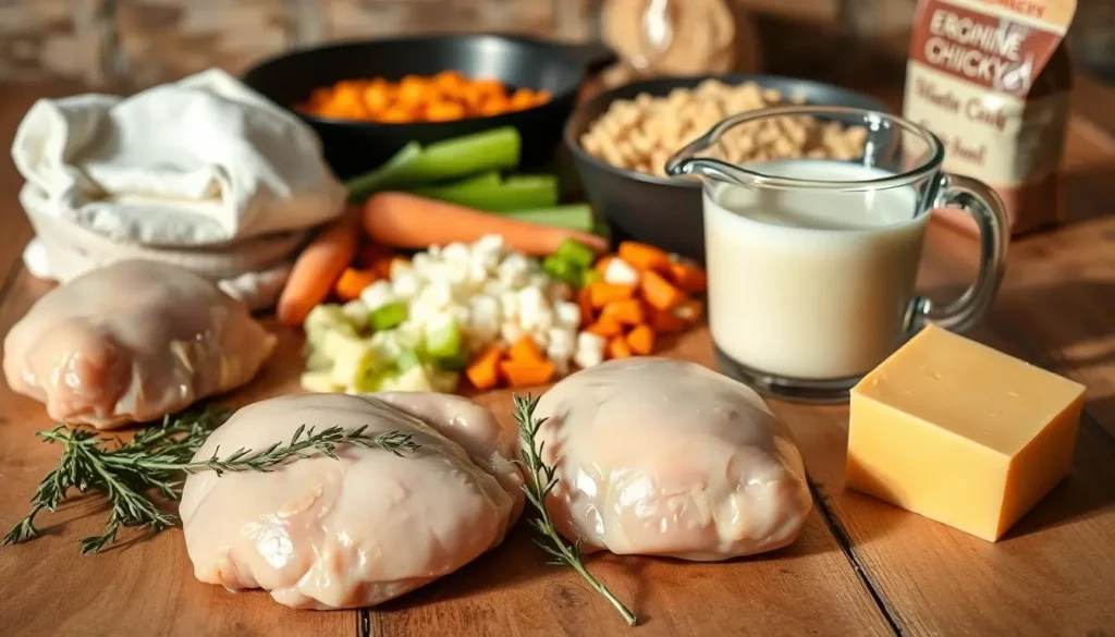 essential ingredients for creamy chicken casserole