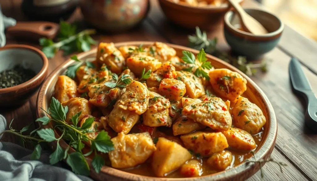 homemade savory chicken dressing