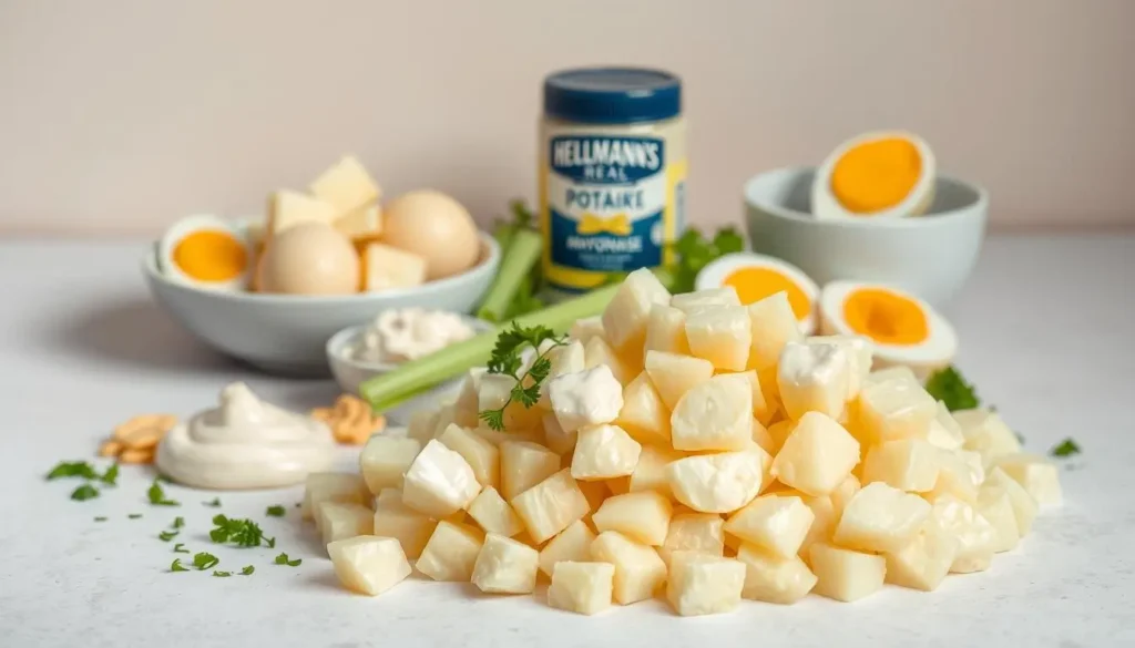 essential ingredients for creamy potato salad