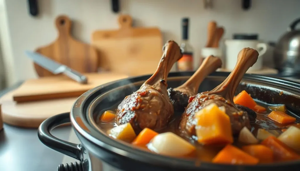 Slow cooker lamb shanks recipe in action