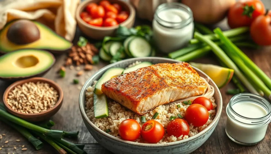 salmon bowl ingredients for how to make salmon bowl