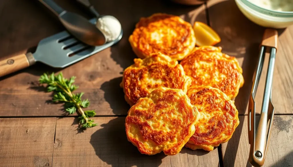 crispy salmon fritters tools