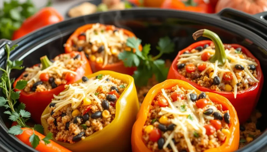 Slow Cooker Stuffed Bell Peppers