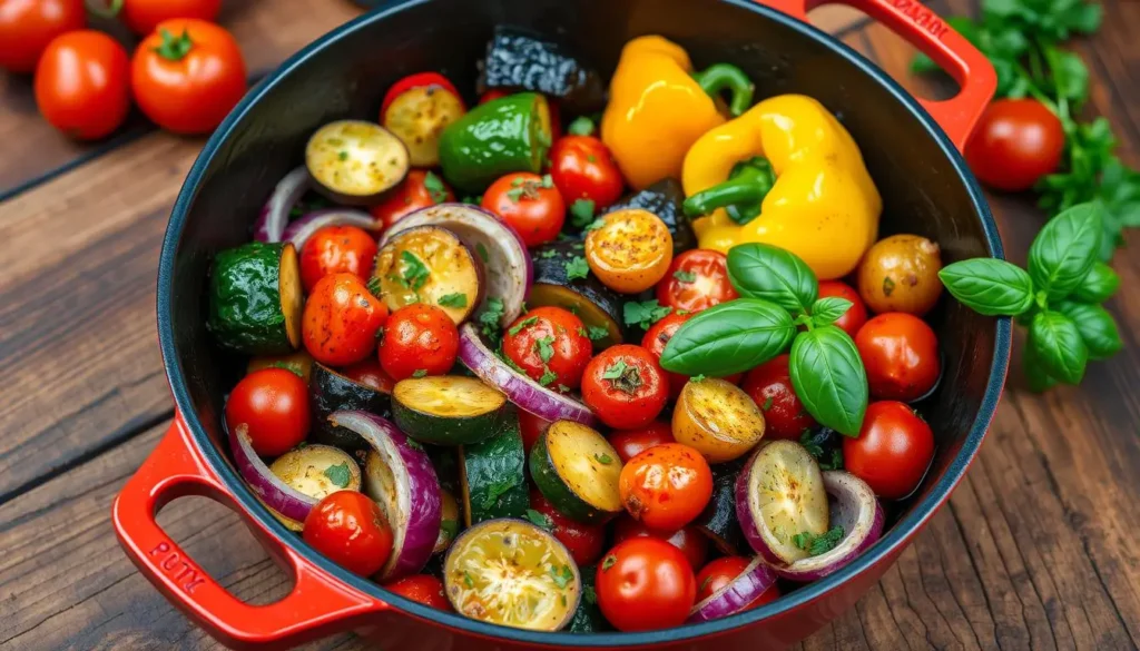 Mediterranean vegetarian one-pan meal