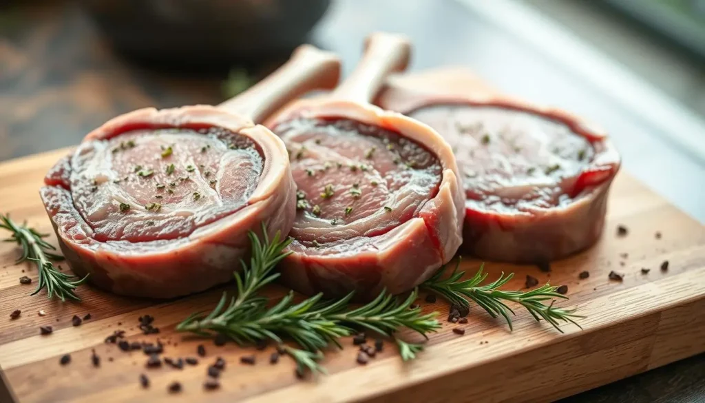 succulent lamb loin chops with herbs
