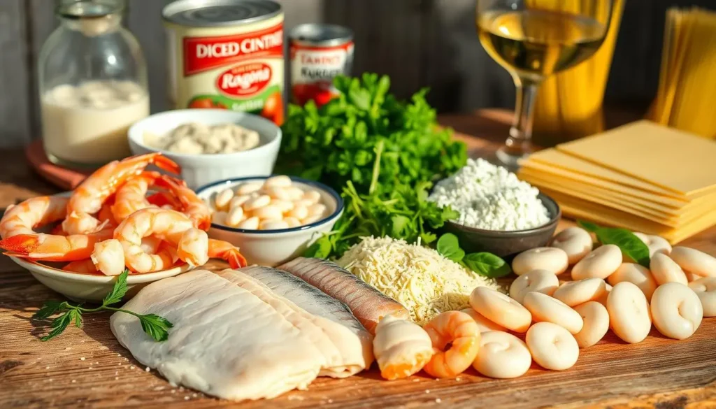 creamy seafood lasagna ingredients