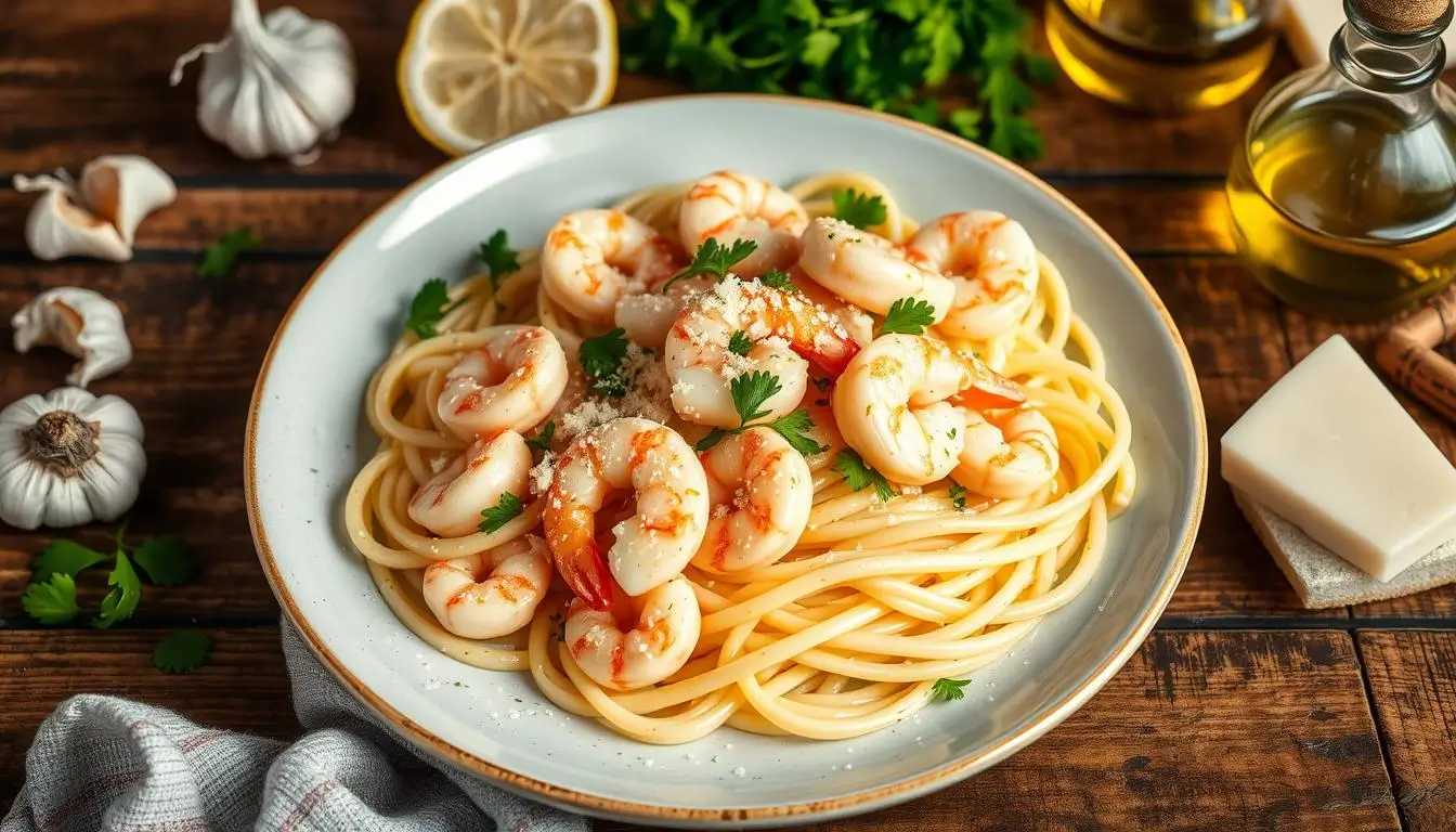 seafood pasta Recipe with shrimp and scallops!