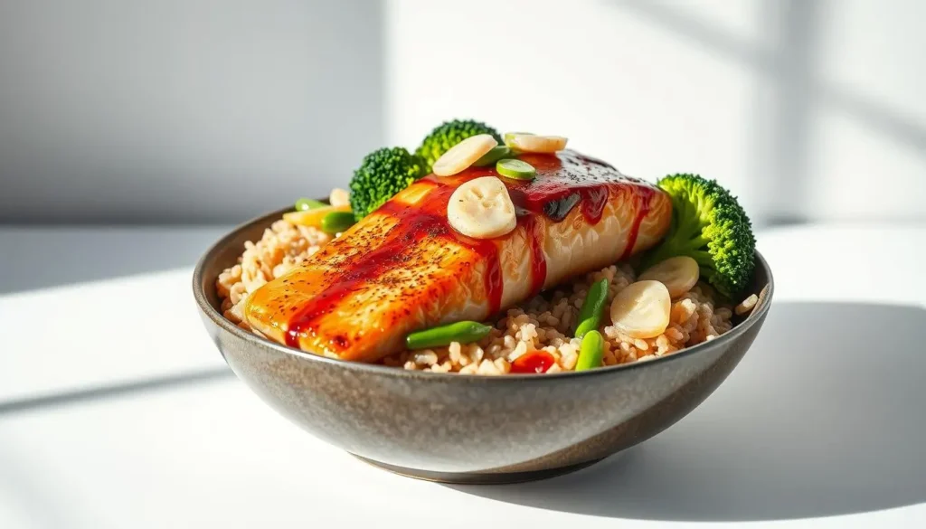 High Protein Meal Prep Salmon Bowl