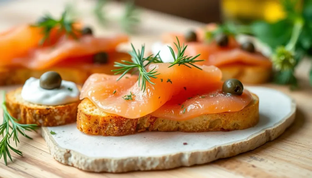 Dill Smoked Salmon Crostini Appetizer Dill Smoked Salmon Crostini Appetizer